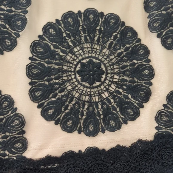 Elegant Black Lace Floral Dress - Picture 4 of 8